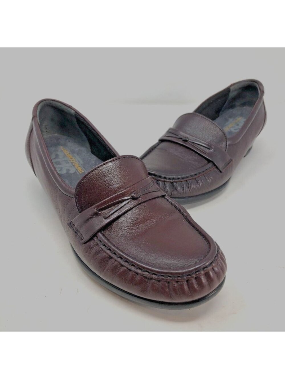 SAS Shoes Womens 7.5N Easier Burgundy Antique Wine Leather Slip On Loafer Tripad